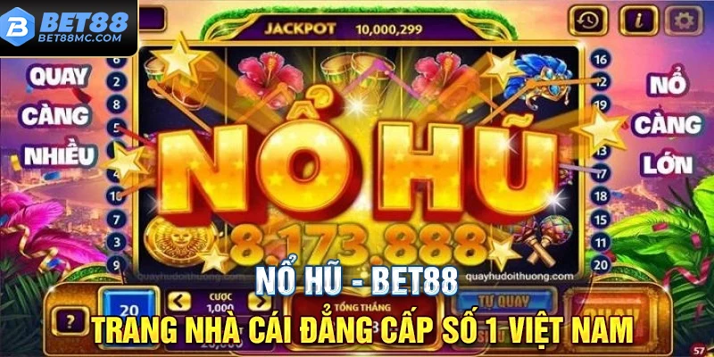 Giao diện chính của game nổ hũ Bet88 với hiệu ứng sống động